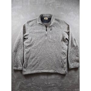 Woolrich Quarter Zip Fleece Pullover Mens Large Gray Sweater Outdoor
